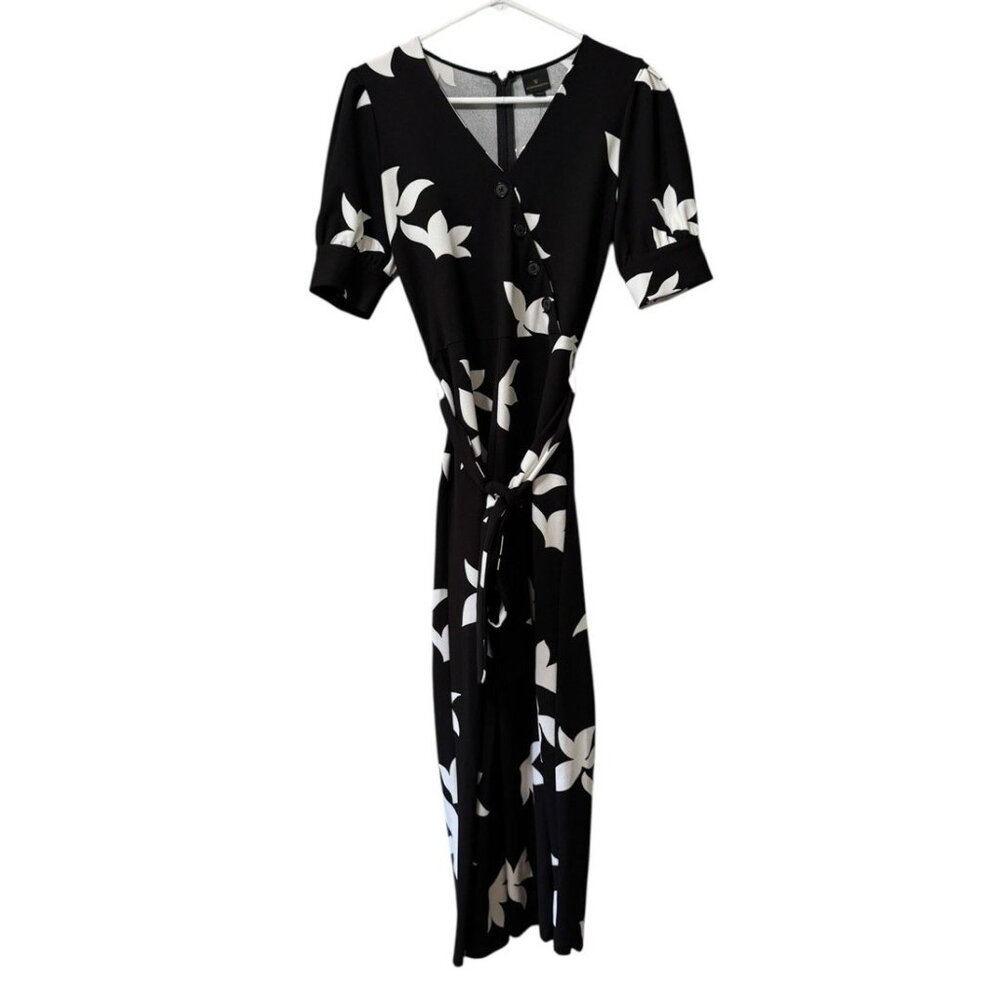 Worthington Midi Jumper Floral Chic Size XS Zip Tie Front Business Casual Office